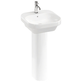 Britton Bathrooms Curve2 450mm 1TH Basin with Full Pedestal Large Image