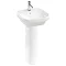 Britton Bathrooms Curve2 450mm 1TH Basin with Full Pedestal Large Image