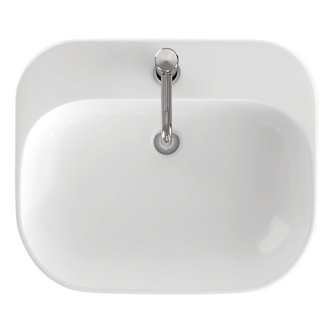 Britton Bathrooms Curve2 550mm 1TH Basin with Semi Pedestal  Profile Large Image