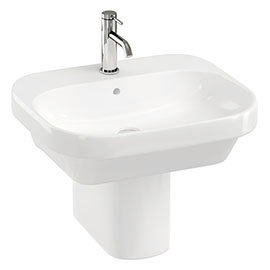 Britton Bathrooms Curve2 550mm 1TH Basin with Semi Pedestal Medium Image