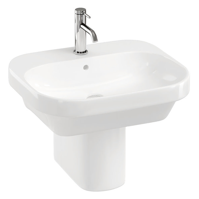 Britton Bathrooms Curve2 550mm 1TH Basin with Semi Pedestal Large Image