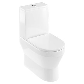 Britton Bathrooms Curve2 Rimless Close Coupled Back-to-Wall Toilet + Soft Close Seat Large Image