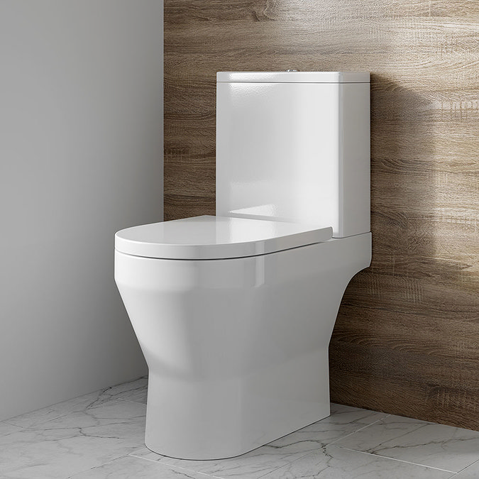 Britton Bathrooms Curve2 Rimless Close Coupled Toilet + Soft Close Seat  Feature Large Image