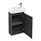 Britton Bathrooms - Deep cloakroom floor standing unit with Basin - Anthracite Grey Profile Large Im