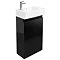 Britton Bathrooms - Deep cloakroom floor standing unit with Basin - Black Large Image