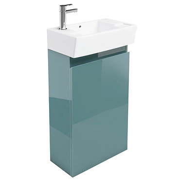 Britton Bathrooms - Deep cloakroom floor standing unit with Basin - Ocean Profile Large Image