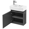 Britton Bathrooms - Deep Cloakroom Wall Mounted Unit with Basin - Anthracite Grey Feature Large Imag