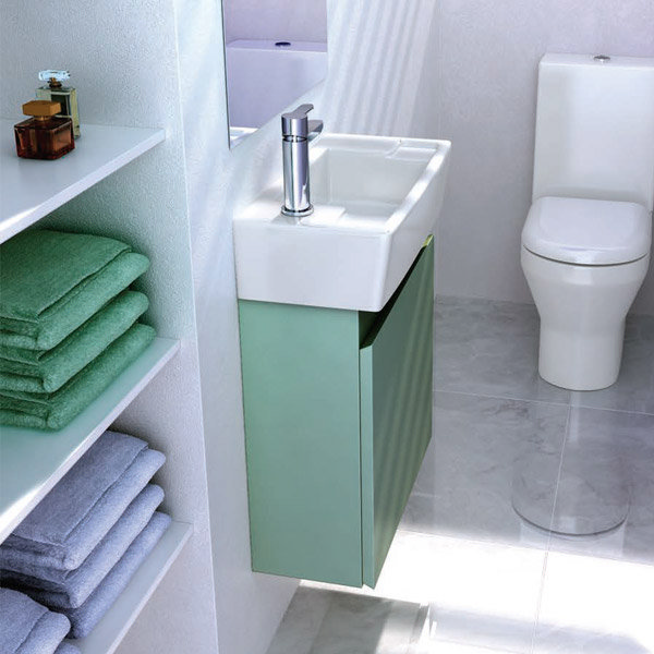 Britton Bathrooms - Deep cloakroom wall mounted unit with Basin - Ocean Profile Large Image