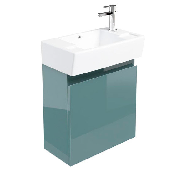 Britton Bathrooms - Deep cloakroom wall mounted unit with Basin - Ocean Large Image
