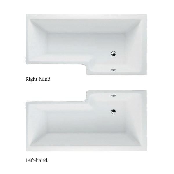 Cleargreen - EcoSquare 1700mm Shower Bath - Left or Right Hand Option Feature Large Image