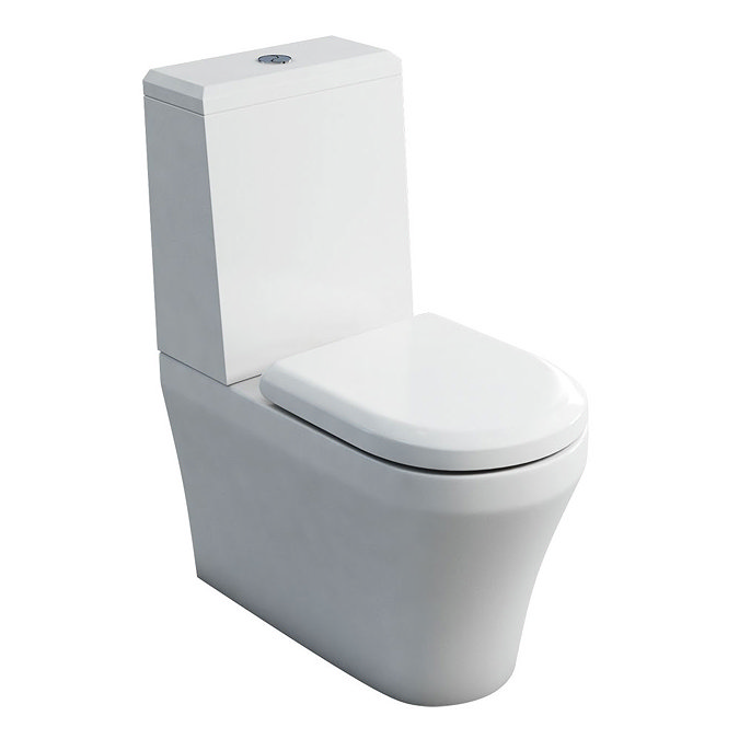 Britton Bathrooms - Fine S40 Close Coupled Toilet with Angled Lid Cistern & Soft Close Seat Large Im