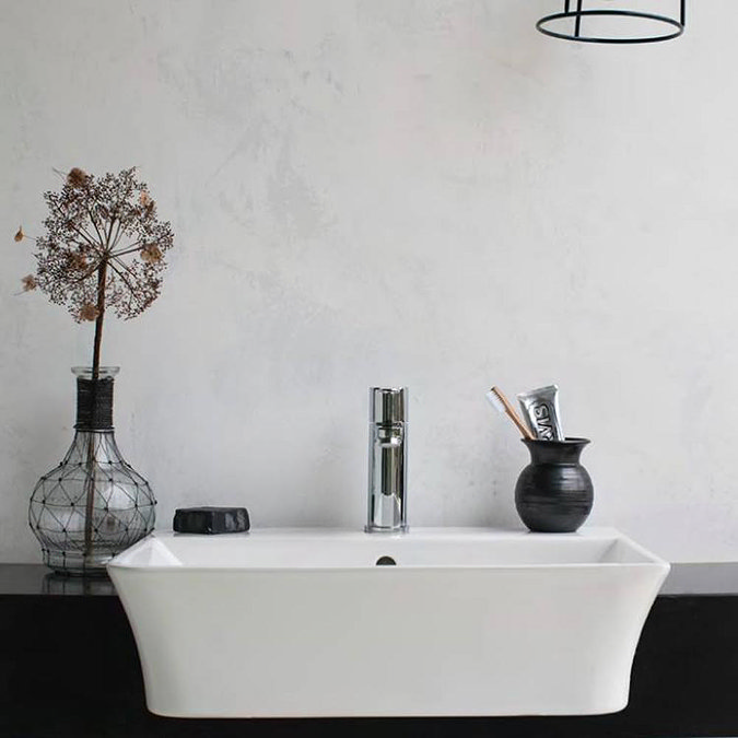 Britton Bathrooms Fine S40 Semi Recessed Basin 55cm - 40.6610 Feature Large Image