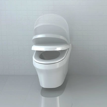 Britton Bathrooms - Fine S40 Wall Hung WC with Soft Close Angled Seat Profile Large Image