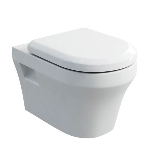 Britton Bathrooms - Fine S40 Wall Hung WC with Soft Close Angled Seat Large Image