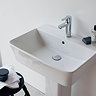 Britton Bathrooms - Fine S40 Washbasin with square full pedestal - 2 Size Options  Feature Large Ima