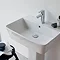 Britton Bathrooms - Fine S40 Washbasin with square full pedestal - 2 Size Options  Feature Large Ima