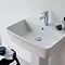 Britton Bathrooms - Fine S40 Washbasin with square full pedestal - 2 Size Options Feature Large Ima