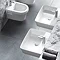 Britton Bathrooms - Fine S40 Washbasin with square semi pedestal - 2 Size Options  Feature Large Image