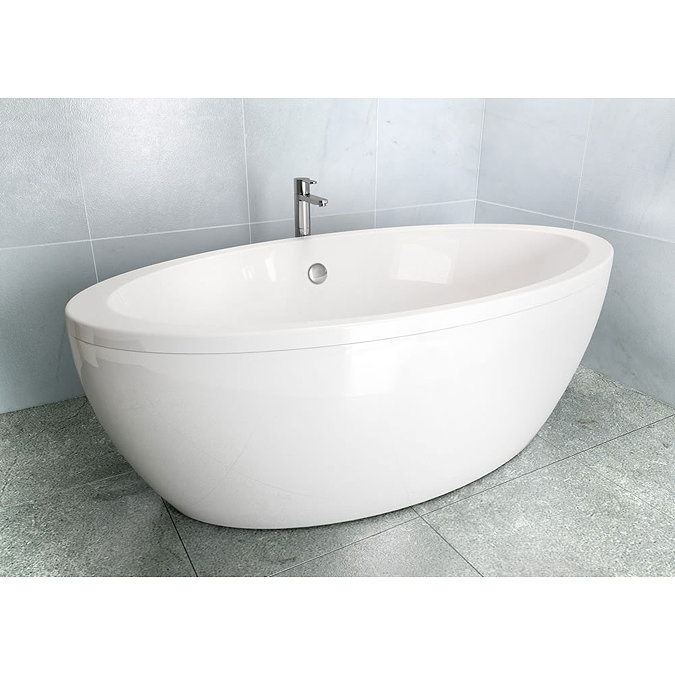 Cleargreen - Freefuerte Double Ended Freestanding Bath & Surround - 1740 x 865mm Profile Large Image