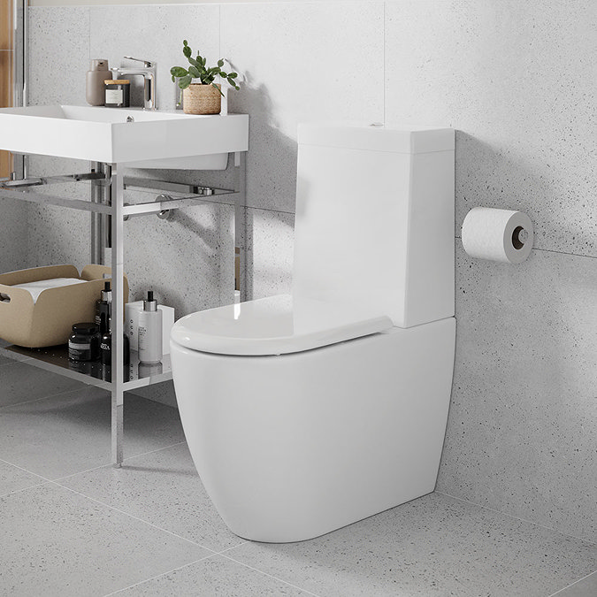 Britton Bathrooms Milan Rimless Close Coupled Toilet + Soft Close Seat  Standard Large Image