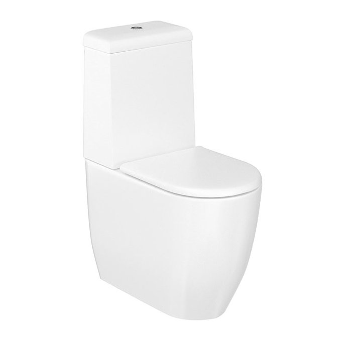 Britton Bathrooms Milan Rimless Close Coupled Toilet + Soft Close Seat Large Image