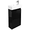 Britton Bathrooms - Narrow cloakroom floor mounted unit with Basin - Black Large Image