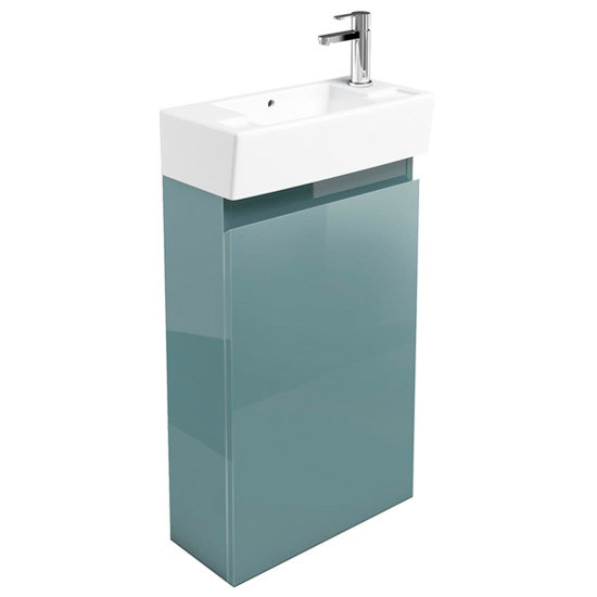 Britton Bathrooms - Narrow cloakroom floor mounted unit with Basin - Ocean Large Image