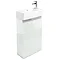 Britton Bathrooms - Narrow cloakroom floor mounted unit with Basin - White Large Image