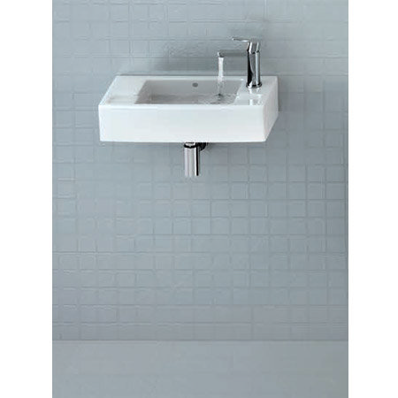 Britton Bathrooms - Narrow Cloakroom Washbasin - Left or Right Handed Option Profile Large Image