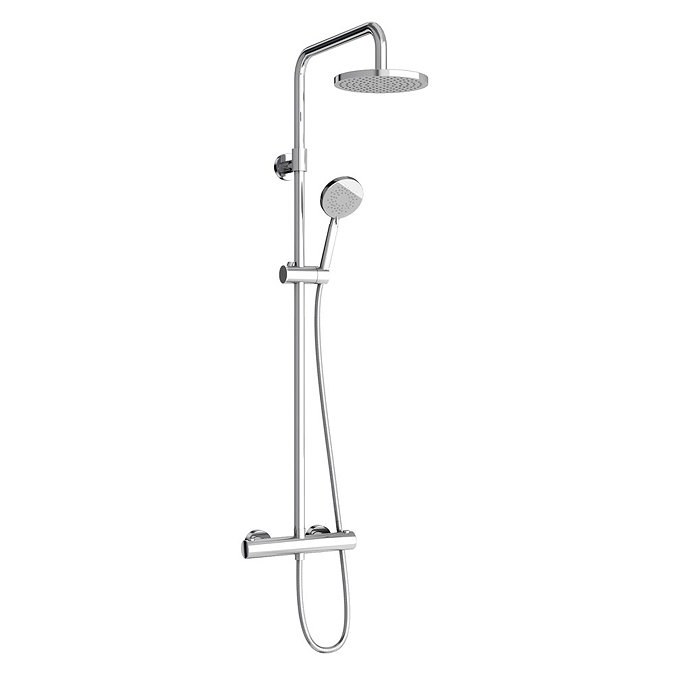 Britton Bathrooms - Round Exposed Thermostatic Shower Valve with Handset & Hose Large Image