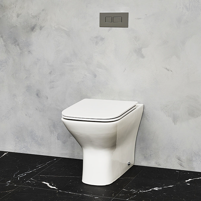 Britton Bathrooms Shoreditch Square Rimless Back To Wall Pan + Soft Close Seat Profile Large Image