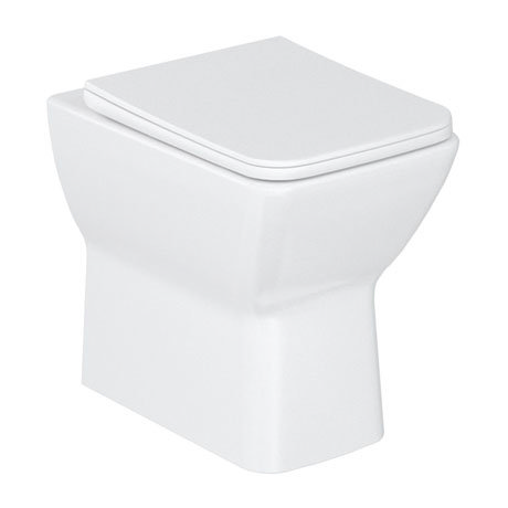 Britton Bathrooms Shoreditch Square Rimless Back To Wall Pan + Soft Close Seat Large Image