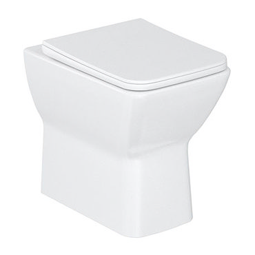 Britton Bathrooms Shoreditch Square Rimless Back To Wall Pan + Soft Close Seat  Profile Large Image