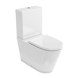 Britton Bathrooms Sphere Rimless Close Coupled Toilet + Soft Close Seat Medium Image