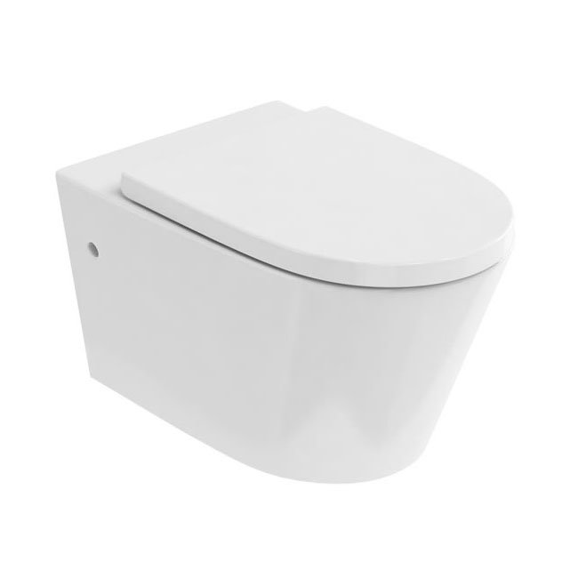 Britton Bathrooms Sphere Rimless Wall Hung Pan + Soft Close Seat Large Image