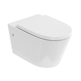 Britton Bathrooms Sphere Rimless Wall Hung Pan + Soft Close Seat Large Image