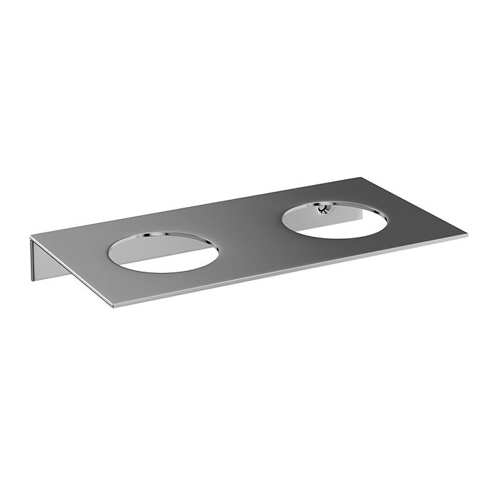Britton Bathrooms - stainless steel shelf - double hole - BR5 Large Image