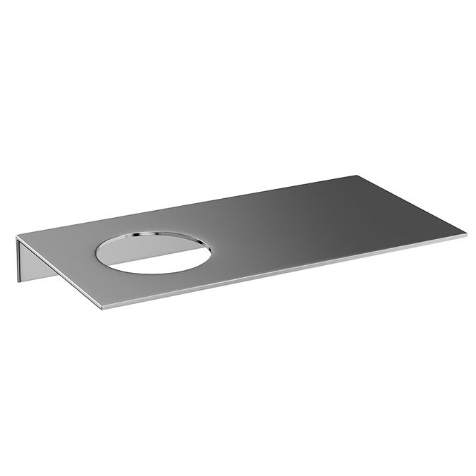 Britton Bathrooms - stainless steel shelf - offset hole - BR6 Large Image