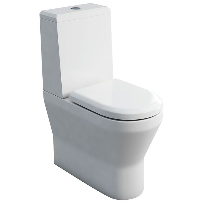 Britton Bathrooms - Tall S48 Close Coupled Toilet with Angled Lid Cistern & Soft Close Seat Large Im