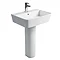 Britton Bathrooms - Tall S48 Washbasin with Round Full Pedestal - 2 Size Options Large Image