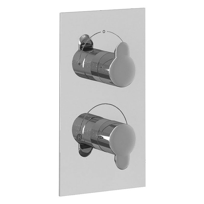 Britton Bathrooms - Thermostatic Twin Concealed Shower Valve with 2 Way Diverter Large Image