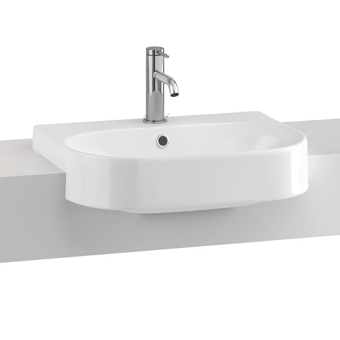 Britton Bathrooms Trim 500mm 1TH Semi-Recessed Basin  Feature Large Image