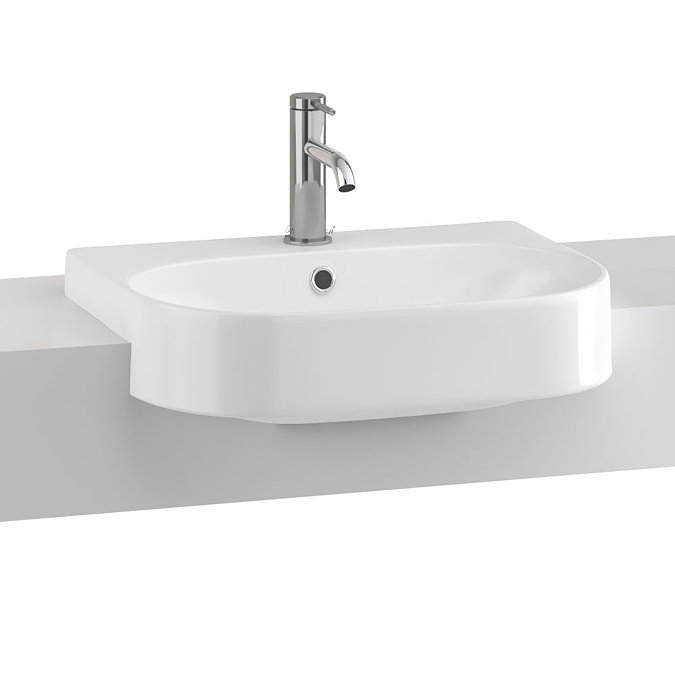 Britton Bathrooms Trim 500mm 1TH Semi-Recessed Basin Feature Large Image