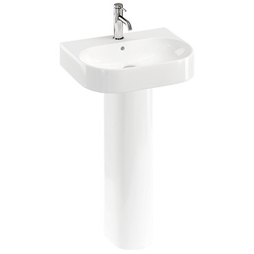 Britton Bathrooms Trim 500mm 1TH Basin with Full Pedestal  Profile Large Image