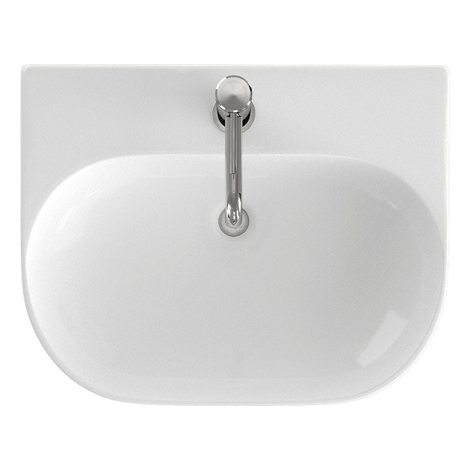 Britton Bathrooms Trim 500mm 1TH Basin with Semi Pedestal  Profile Large Image