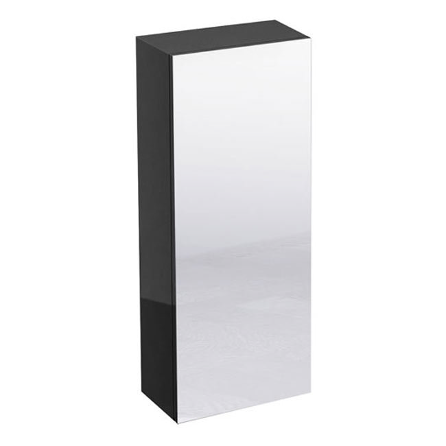 Britton Bathrooms - W300 x H750 Single Mirrored Door Wall Cabinet - Anthracite Grey Profile Large Image
