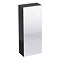 Britton Bathrooms - W300 x H750 Single Mirrored Door Wall Cabinet - Anthracite Grey Profile Large Image