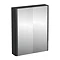 Britton Bathrooms - W600 x H750 Compact Double Mirrored Door Wall Cabinet - Anthracite Grey Large Im