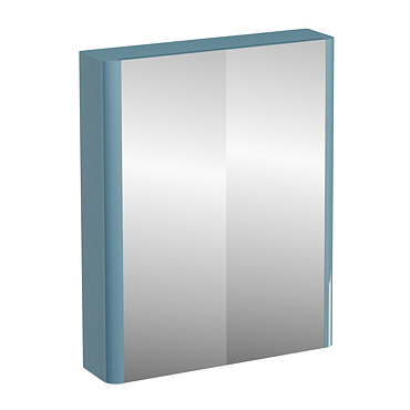 Britton Bathrooms - W600 x H750 Compact Double Mirrored Door Wall Cabinet - Ocean Profile Large Imag