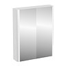 Britton Bathrooms - W600 x H750 Compact Double Mirrored Door Wall Cabinet - White Large Image